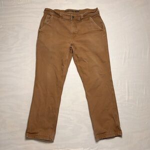 Duluth Trading Flex Fire Hose Pants Mens 36x30* Brown Relaxed Fit Workwear